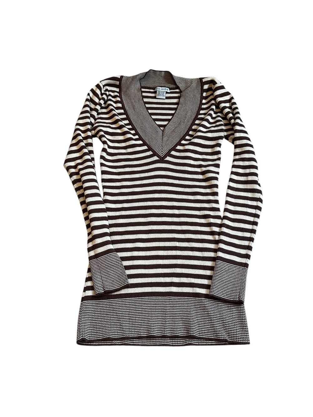 Y2K Brown Striped Fitted Sweater Top Bella Swan Twilightcore Grunge Fall Vibes